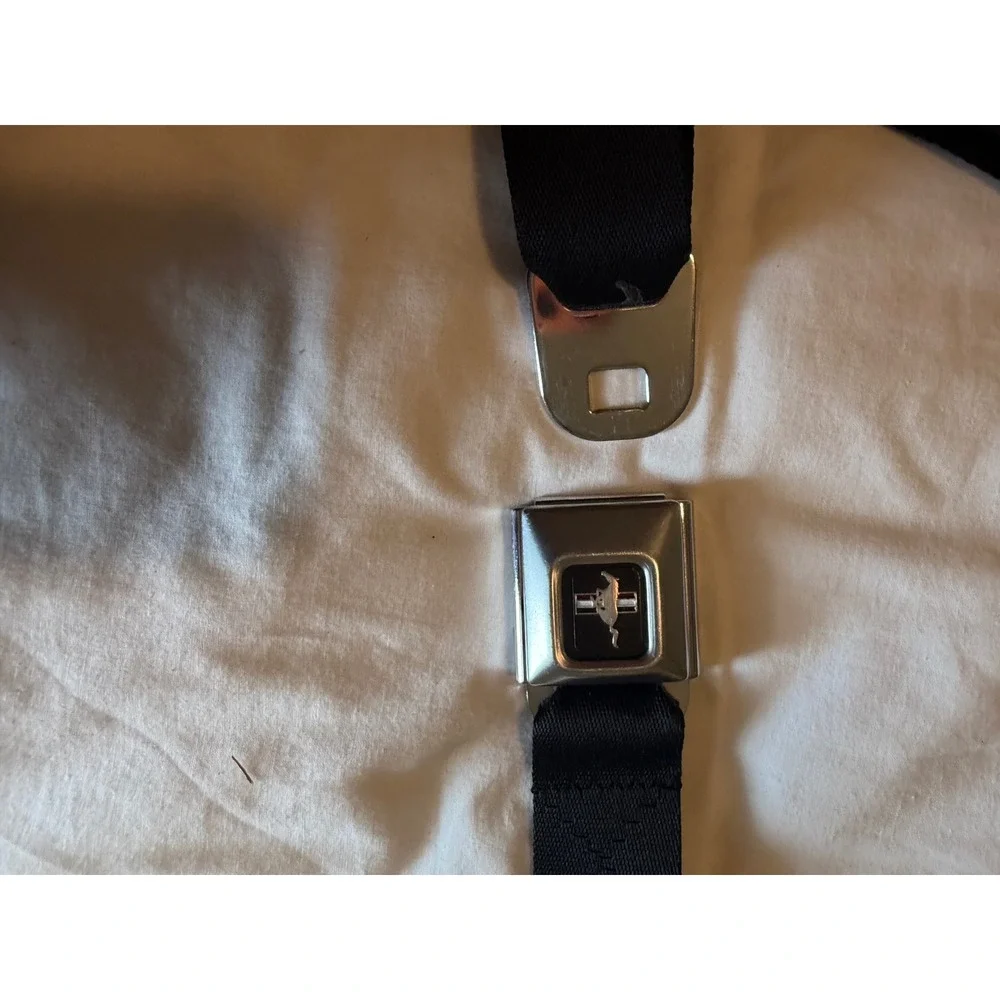 Buckle-Down Ford Mustang Seatbelt Belt Chrome Buckle Adjustable Made in USA